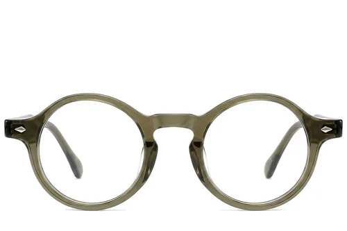 Verres ronds en acétate vert #BS522-0361