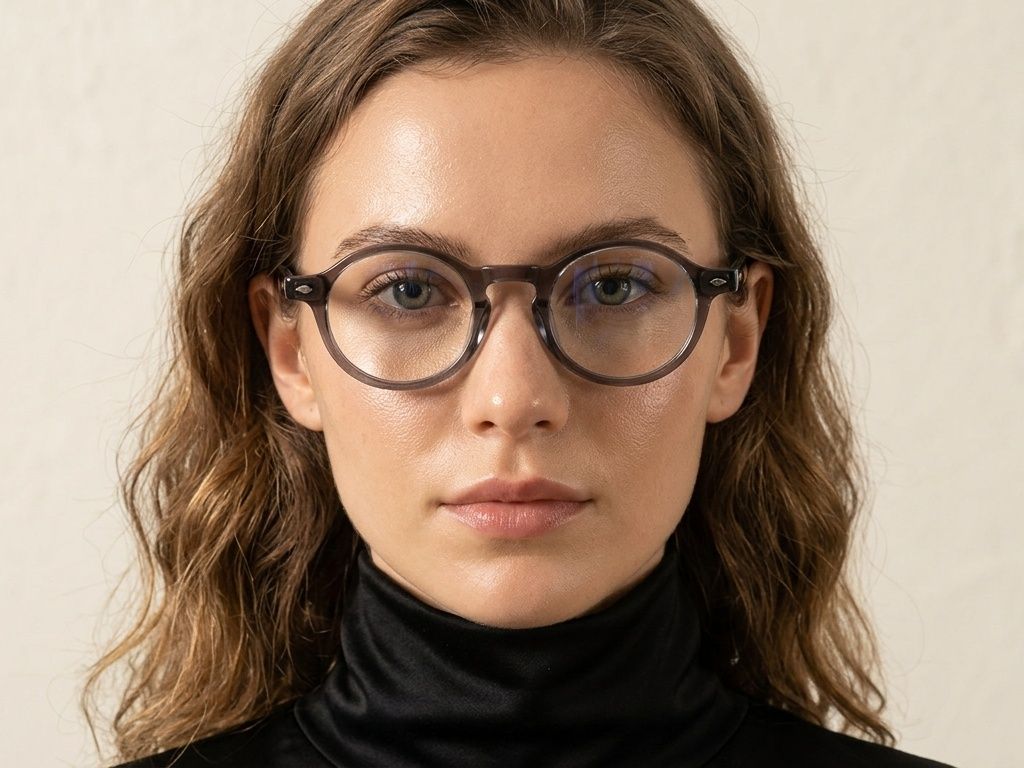 Round Grey Acetate Glasses #BS522-0362