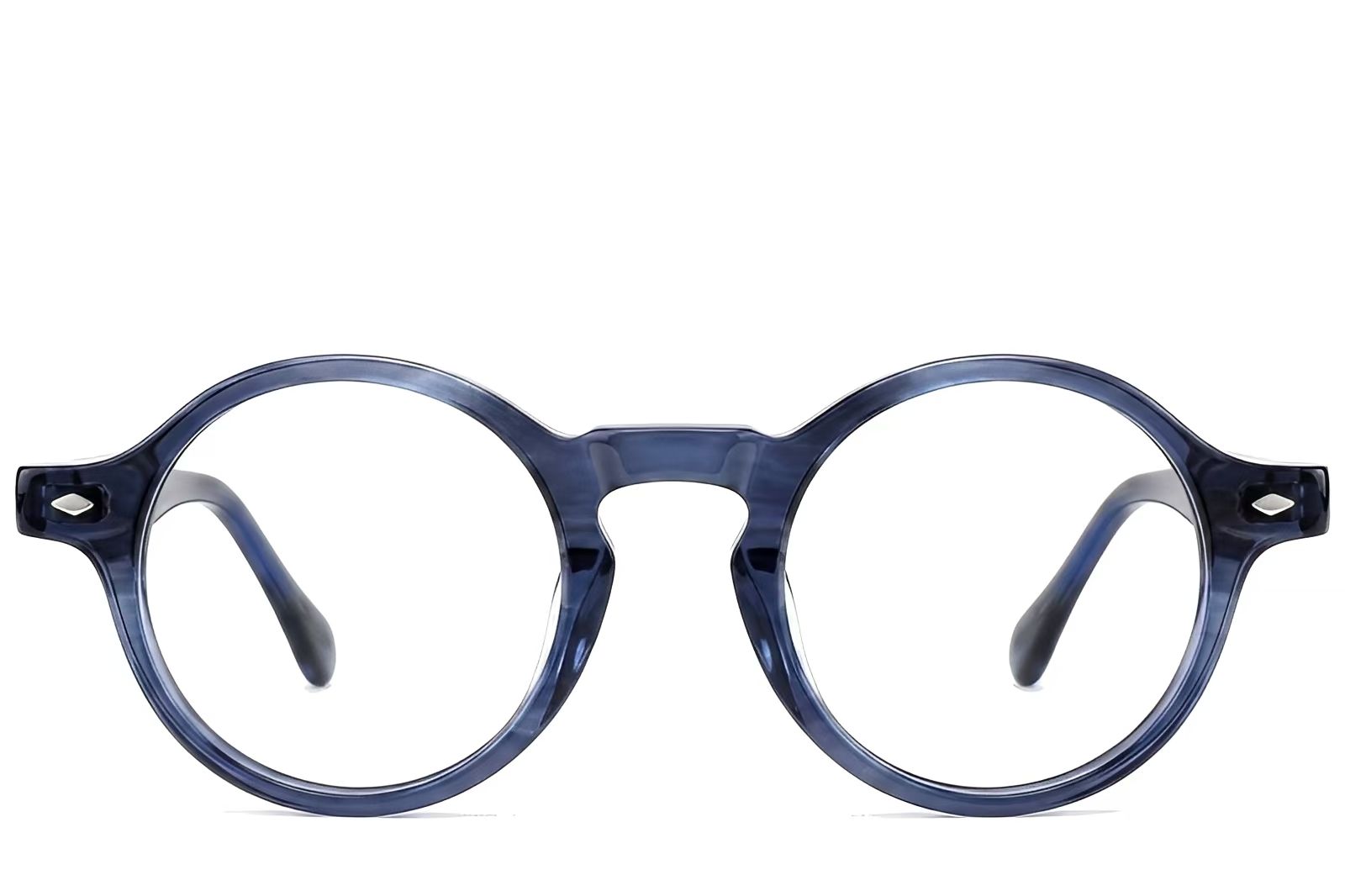 Bicchieri rotondi in acetato blu #BS522-0363