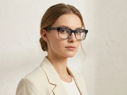 Lunettes rectangulaires en acétate gris #BS522-0364