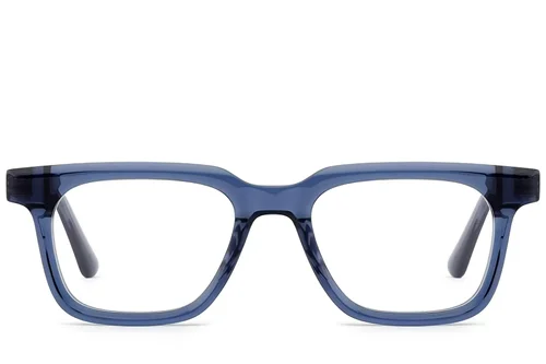 Lunettes rectangulaires en acétate bleu #BS522-0365