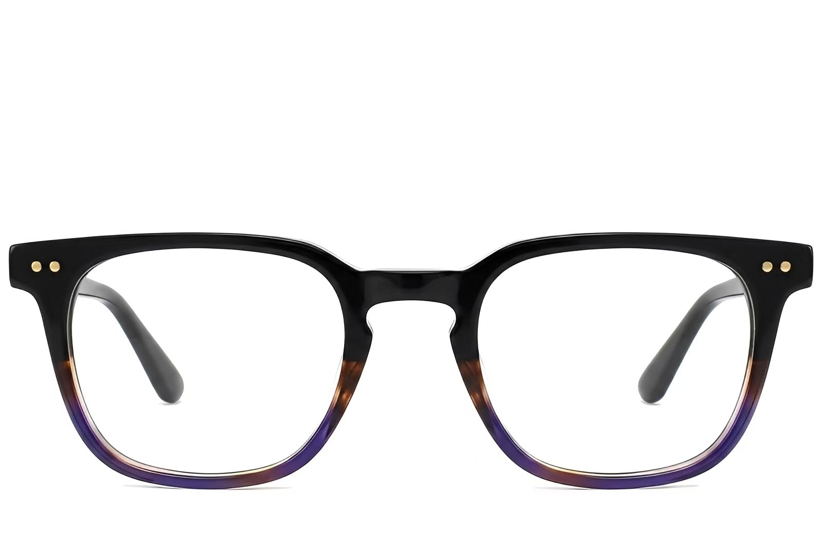 Lunettes rectangulaires en acétate bleu #BS522-0369