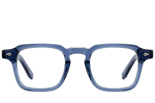 Lunettes rectangulaires en acétate bleu #BS522-0371