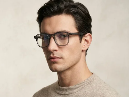 Lunettes rectangulaires en acétate gris #BS522-0372