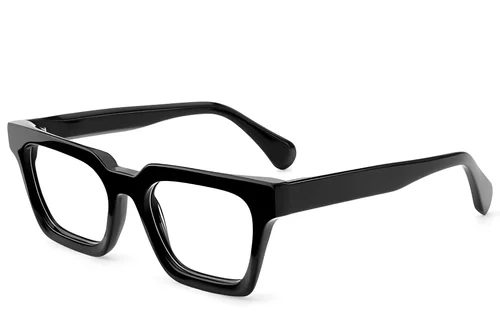 Lunettes rectangulaires en acétate noir #BS522-0373