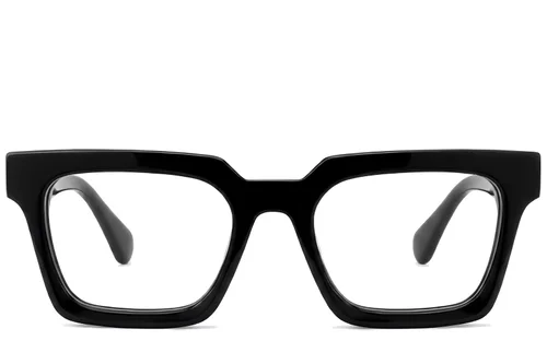 Lunettes rectangulaires en acétate noir #BS522-0373