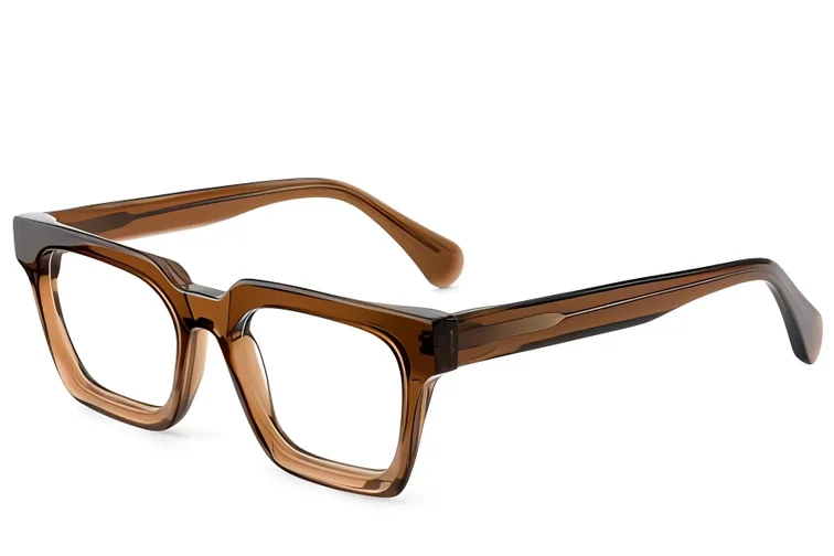 Bicchieri rettangolari in acetato marrone #BS522-0375