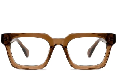 Lunettes rectangulaires en acétate brun #BS522-0375