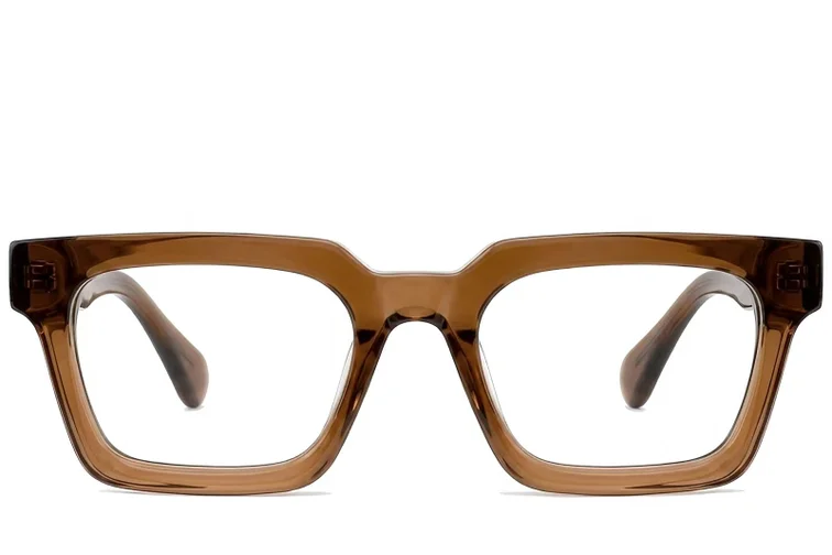 Bicchieri rettangolari in acetato marrone #BS522-0375