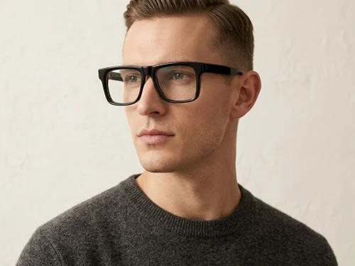 Aviator zwarte acetaatbril #BS522-0377