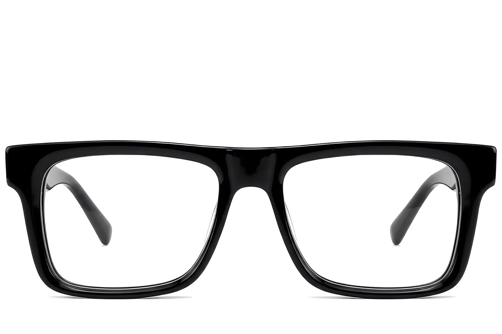 Aviator-Brille aus schwarzem Acetat #BS522-0377