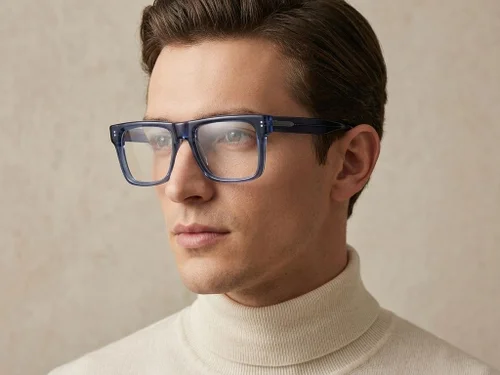 Lunettes aviateur en acétate bleu #BS522-0379