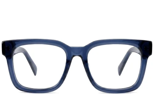 Lunettes rectangulaires en acétate bleu #BS522-0380