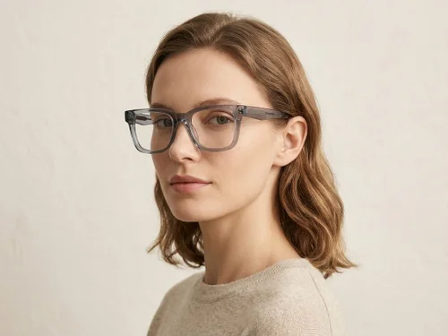 Lunettes rectangulaires en acétate gris #BS522-0381