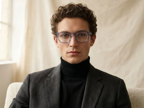 Lunettes rectangulaires en acétate gris #BS522-0385