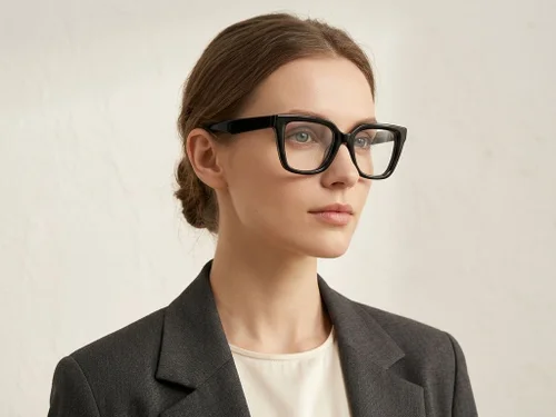 Lunettes papillon en acétate noir #BS522-0386