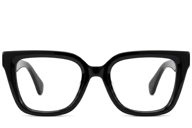 Occhiali in acetato nero a forma di farfalla #BS522-0386