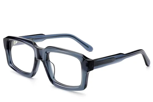 Lunettes rectangulaires en acétate bleu #BS522-0391