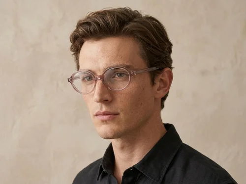 Lunettes ovales en acétate rose #BS522-0392