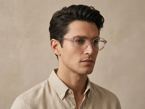 Lunettes ovales en acétate rose #BS522-0395