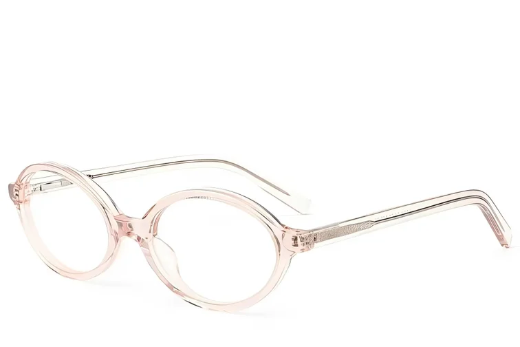 Oval Pink Acetate Glasses #BS522-0395