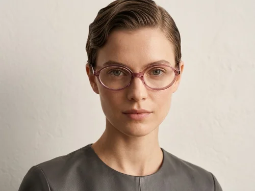 Lunettes ovales en acétate rose #BS522-0398