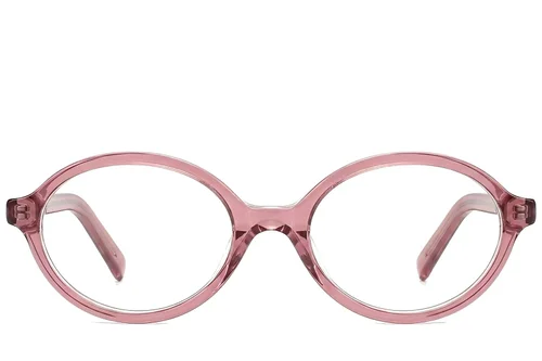 Lunettes ovales en acétate rose #BS522-0398