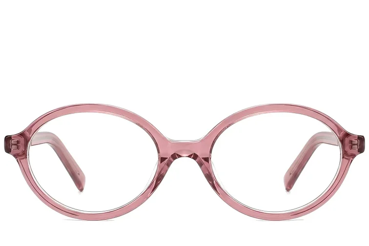 Oval Pink Acetate Glasses #BS522-0398