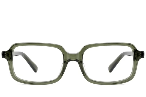 Verres rectangulaires en acétate vert #BS522-0402