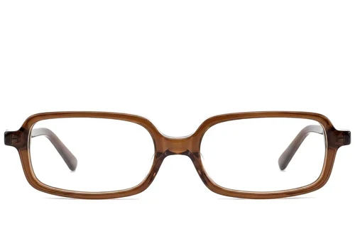 Lunettes rectangulaires en acétate brun #BS522-0403