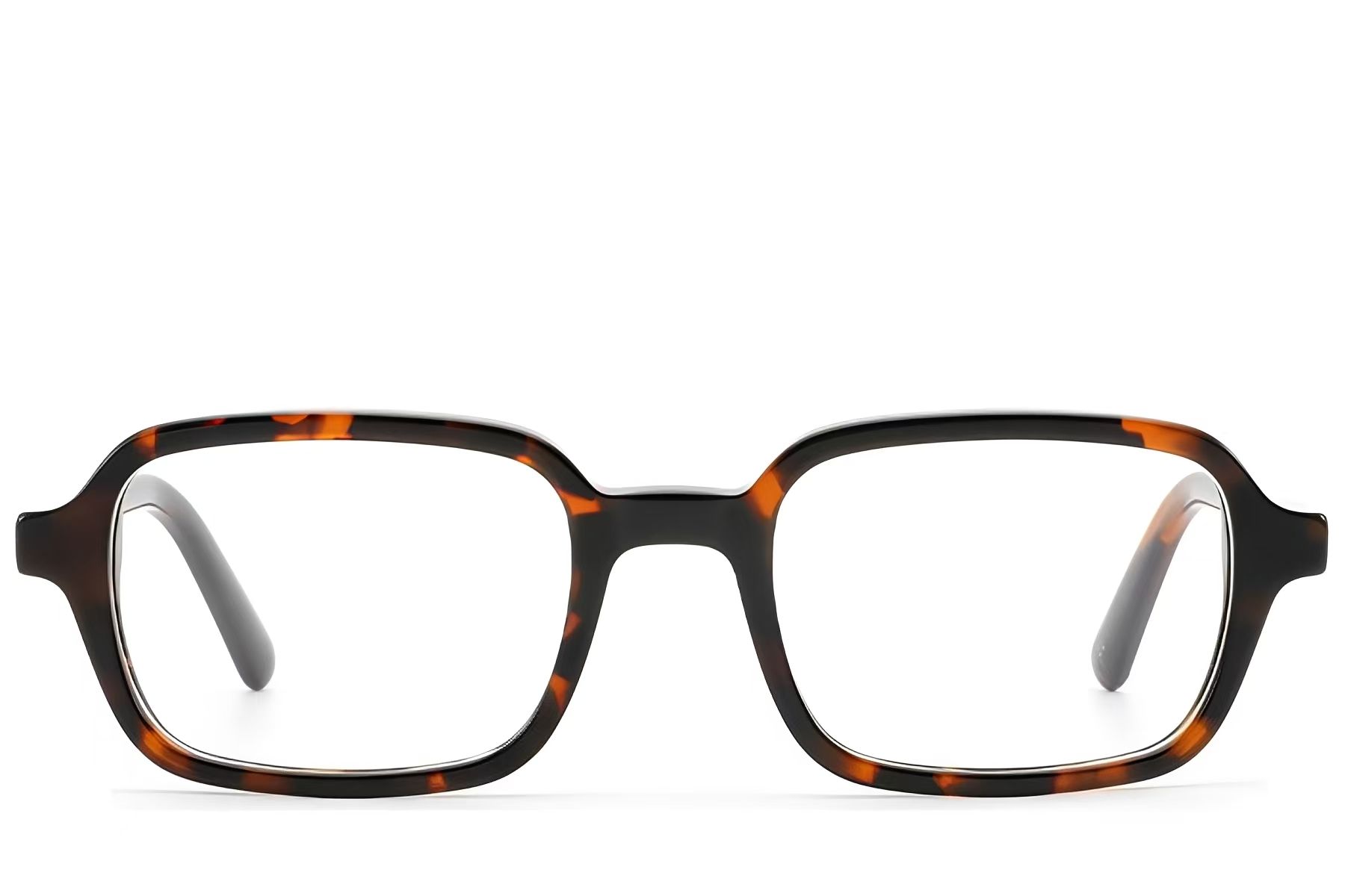 Lunettes rectangulaires en acétate écaille de tortue #BS522-0404