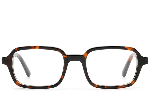 Lunettes rectangulaires en acétate écaille de tortue #BS522-0404
