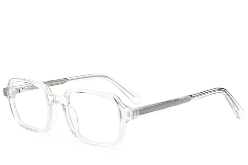 Verres rectangulaires en acétate transparent #BS522-0406