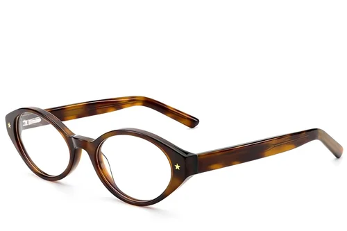 Lunettes ovales en acétate brun #BS522-0409