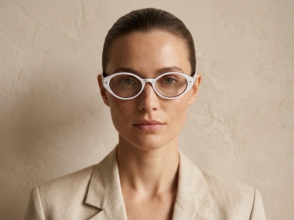 Bicchieri ovali in acetato bianco #BS522-0410
