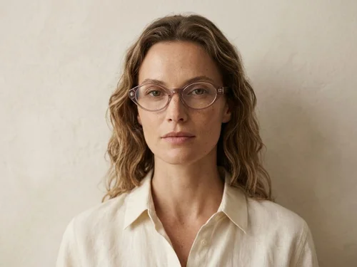 Lunettes ovales en acétate rose #BS522-0412