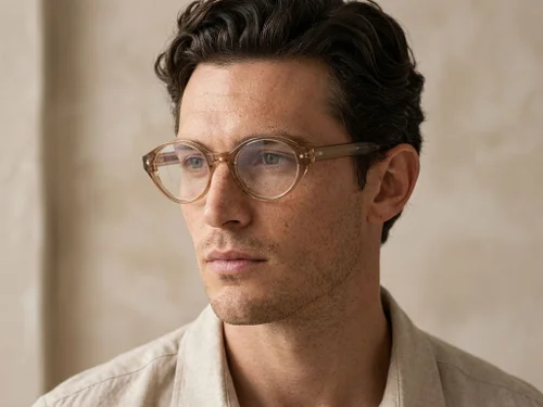 Lunettes ovales en acétate brun #BS522-0413