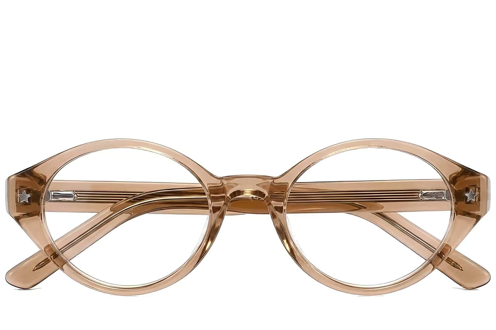 Oval Brown Acetate Glasses #BS522-0413