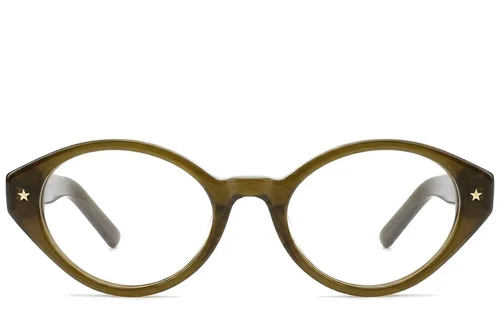 Verres ovales en acétate vert #BS522-0414