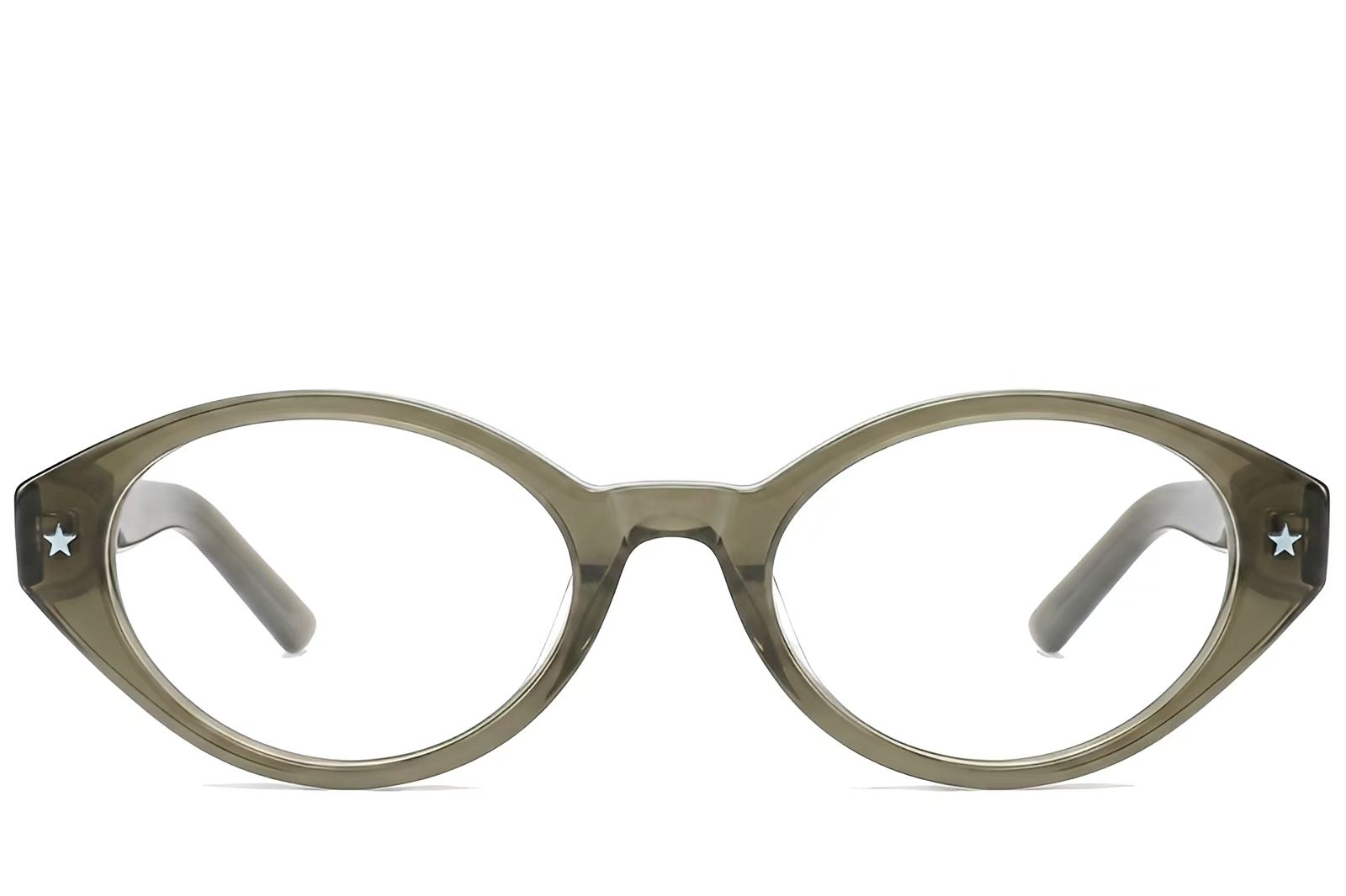 Oval Green Acetate Glasses #BS522-0415