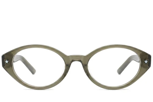 Verres ovales en acétate vert #BS522-0415