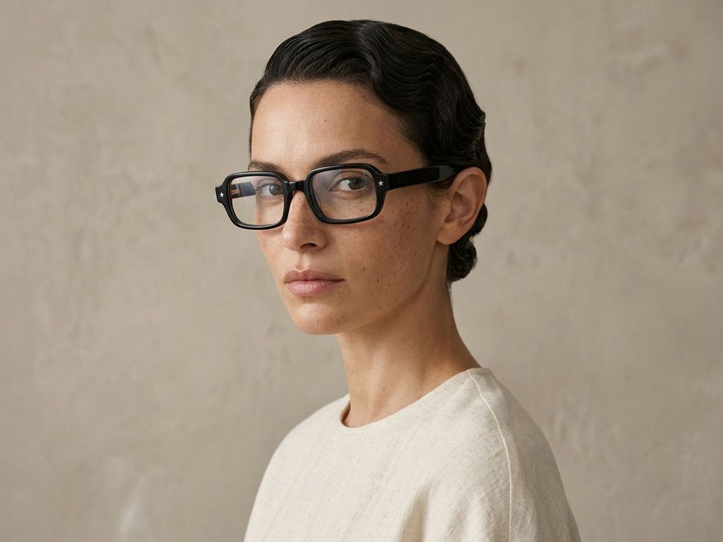 Bicchieri rettangolari in acetato nero #BS522-0416