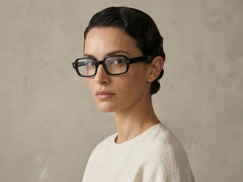 Lunettes rectangulaires en acétate noir #BS522-0416