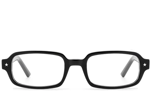 Lunettes rectangulaires en acétate noir #BS522-0416