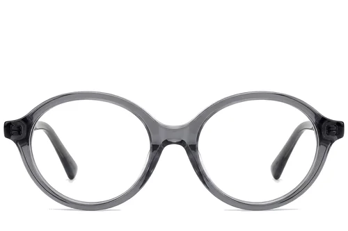 Lunettes ovales en acétate gris #BS522-0426
