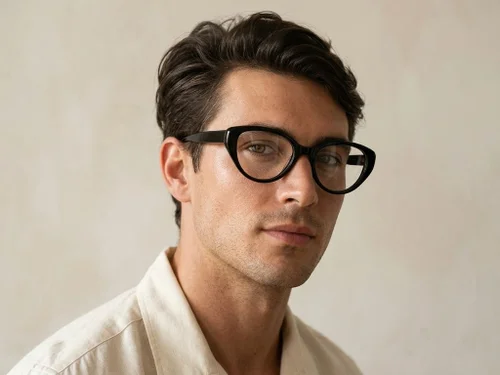 Lunettes papillon en acétate noir #BS522-0427