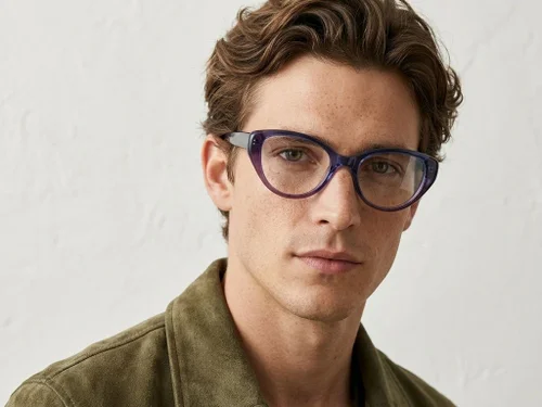 Lunettes en acétate bleu papillon #BS522-0429
