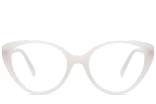 Lunettes papillon en acétate blanc #BS522-0433