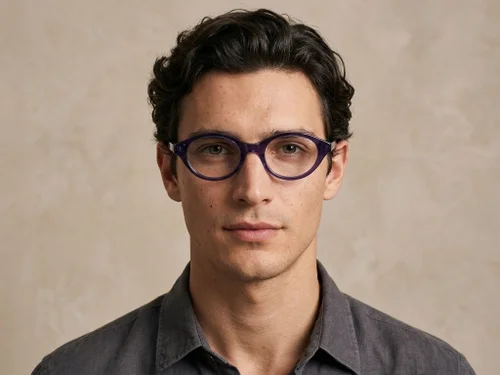 Lunettes ovales en acétate violet #BS522-0436