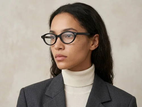 Lunettes papillon en acétate noir #BS522-0444